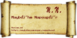 Mayböhm Napsugár névjegykártya